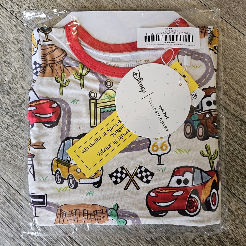 Little sleepies Cars Radiator Springs short sleeve short set 12-18m NWT